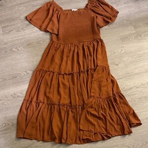 Ivy City Co Rust Midi Dress